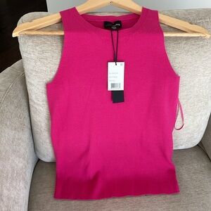 NWT fuscia hot pink sweater knit tank Lucy Paris new with tag size XS round neck